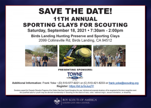 Advertisement for the 11th Annual Sporting Clays for Scouting event.