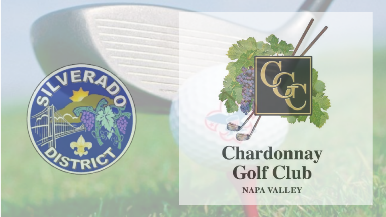 Silverado golf classic prahic with Solverado district logo and logo of Chardonay Golf Clu in Napa Valley