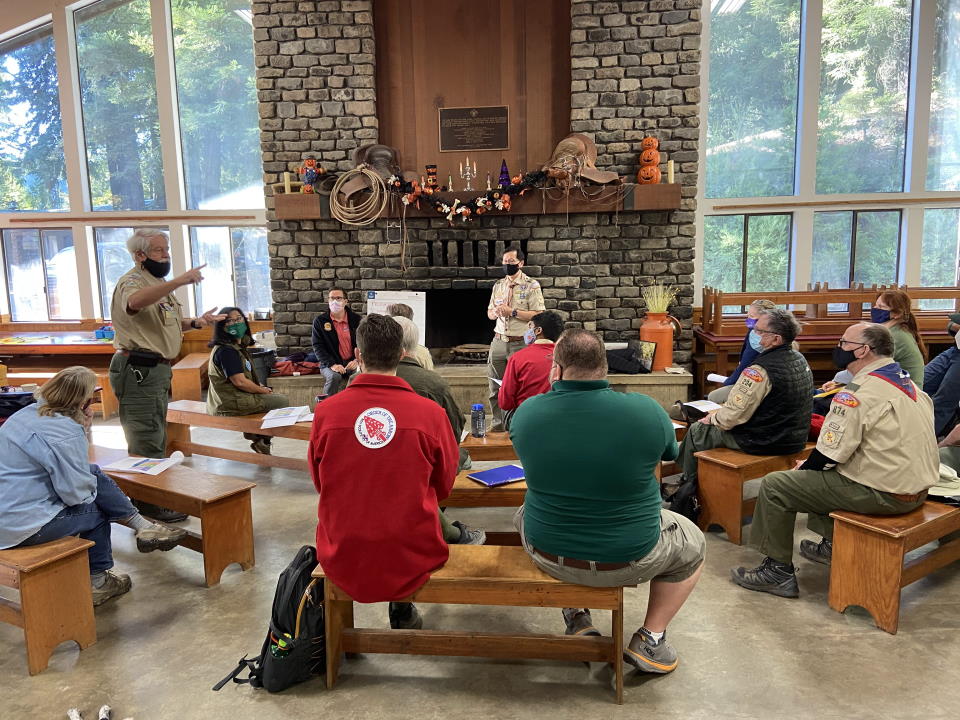 Scouters meeting at Camp Royaneh