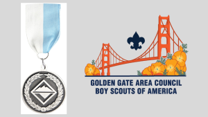 Picture of the VLA Council medal with blue and white ribbon next to GGAC logo