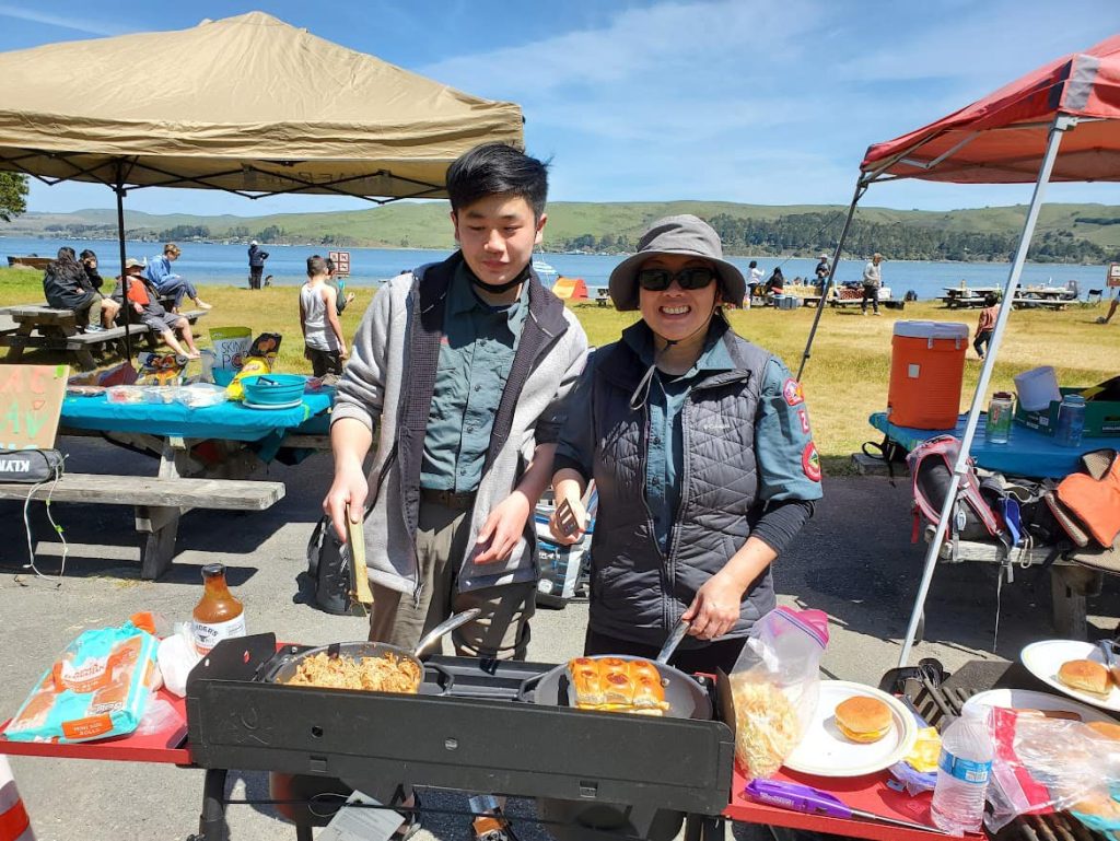 Venturer preparing food at their picnic